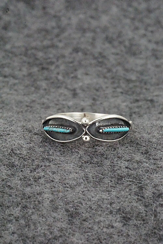 Turquoise & Sterling Silver Ring - Fernando Othole - Size 8.5