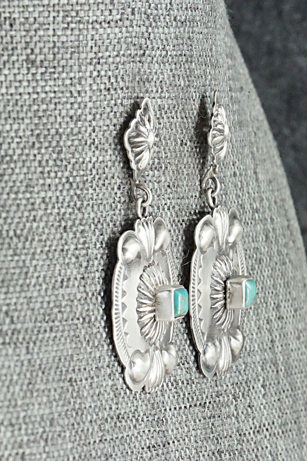 Turquoise & Sterling Silver Earrings - Terry Charlie