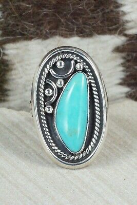 Turquoise and Sterling Silver Ring - Raymond Delgarito - Size 10