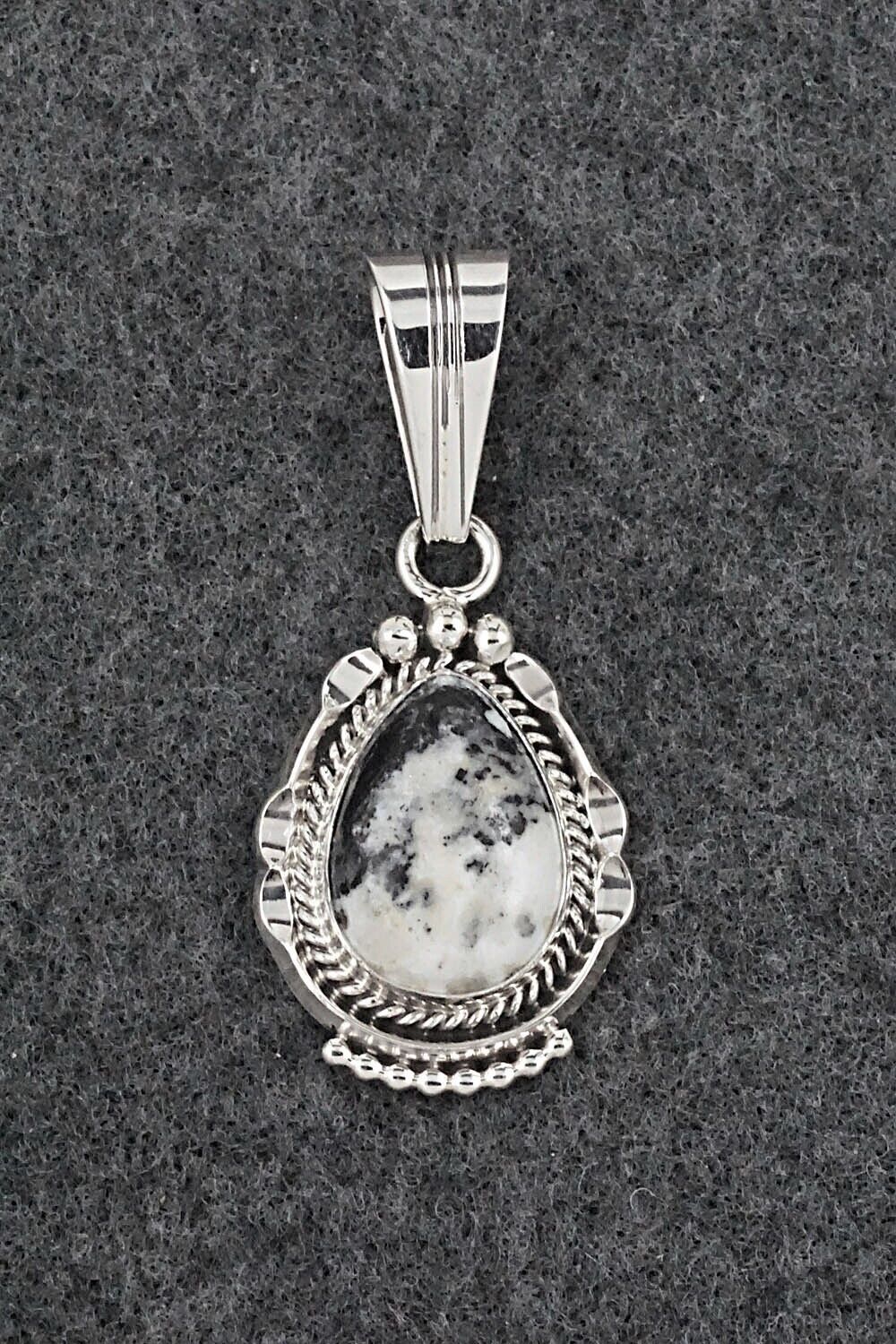 White Buffalo & Sterling Silver Pendant - Samuel Yellowhair