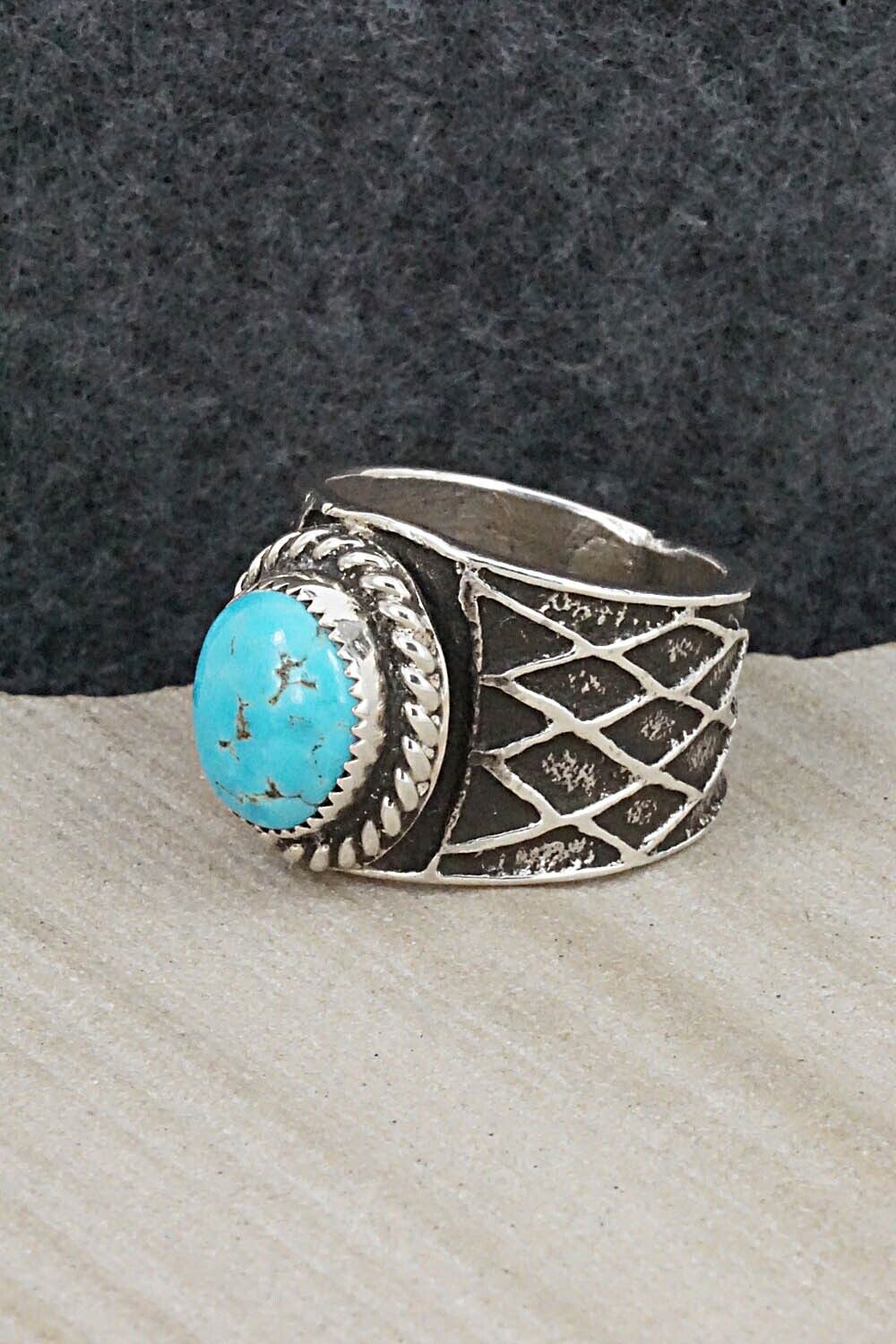 Turquoise & Sterling Silver Ring - Delbert Arviso - Size 10.5