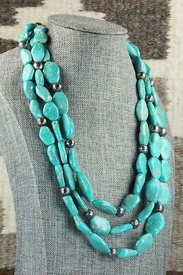 Turquoise & Sterling Silver Necklace - Navajo