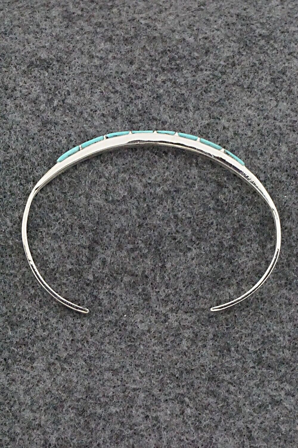 Turquoise & Sterling Silver Inlay Bracelet - Jeanette Chavez