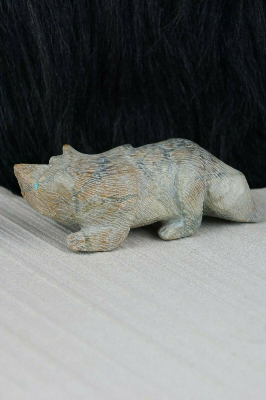 Badger Zuni Fetish Carving - Alvin Haloo - High Lonesome Trading