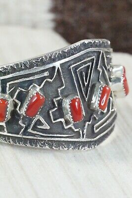 Coral & Sterling Silver Bracelet - Delbert Arviso