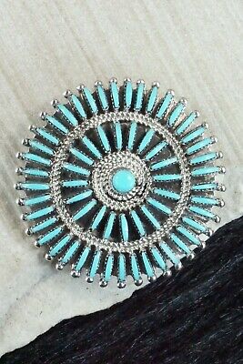 Turquoise & Sterling Silver Pendant - Bernadette Wyaco