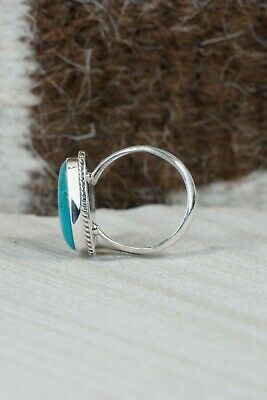 Navajo Turquoise & Sterling Silver Ring - Grace Kenneth - Size 5.5
