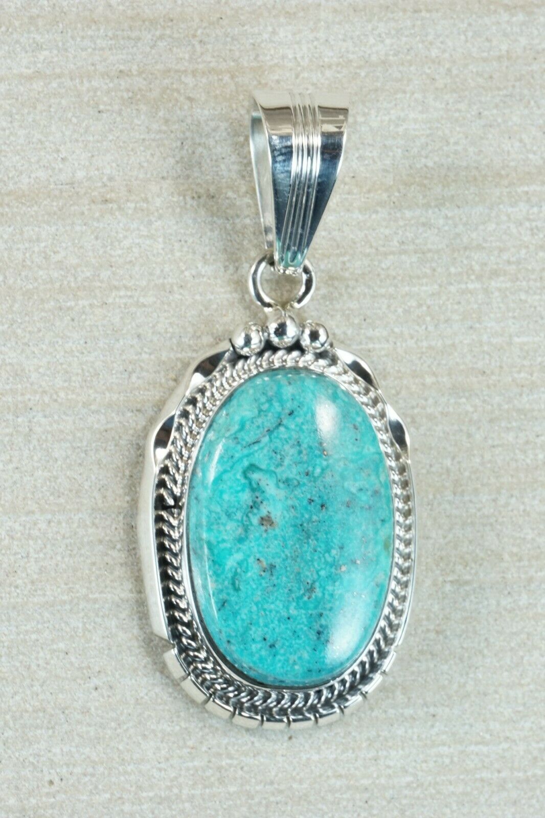 Navajo Turquoise & Sterling Silver Pendant - Samuel Yellowhair