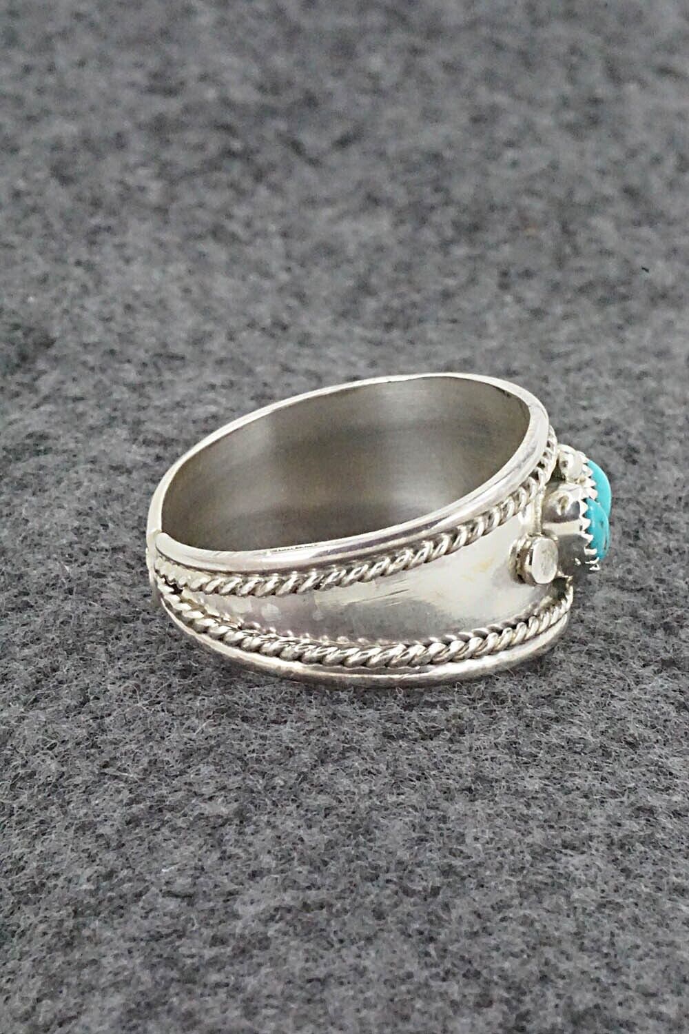Turquoise & Sterling Silver Ring - Sondra Whitegoat - Size 13