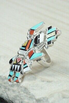 Turquoise, Spiny Oyster & Sterling Silver Ring - Marisa Selecion - Size 7.75