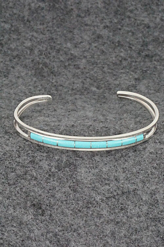 Turquoise & Sterling Silver Inlay Bracelet - Anson Wallace