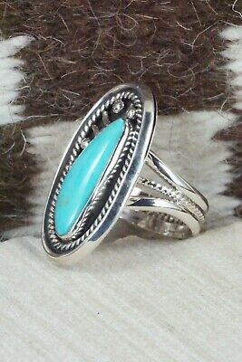 Turquoise and Sterling Silver Ring - Raymond Delgarito - Size 10
