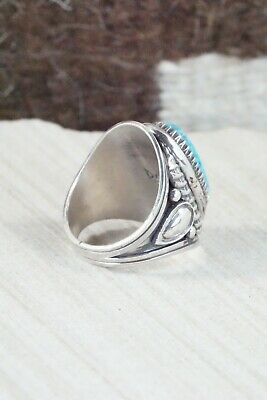 Turquoise & Sterling Silver Ring - Derrick Gordon - Size 8.75