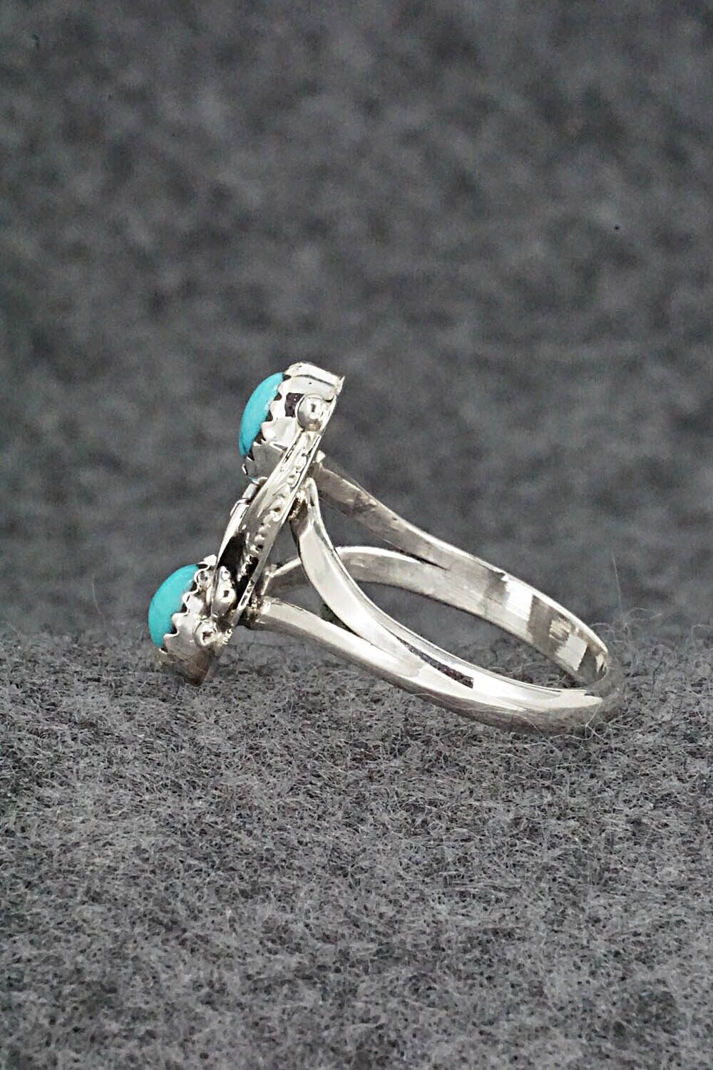 Turquoise & Sterling Silver Ring - William Begay - Size 7.75
