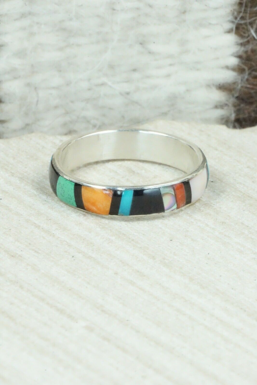 Multi Stone & Sterling Silver Ring - Rose Ukestine - Size 10