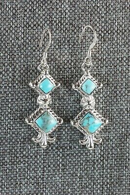 Navajo Turquoise and Sterling Silver Earrings - Sadie Jim