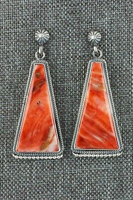 Navajo Spiny Oyster & Sterling Silver Earrings - Annie Spencer - High Lonesome Trading