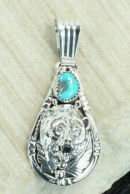 Turquoise and Sterling Silver Pendant - Henry Attakai