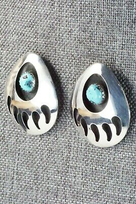 Turquoise & Sterling Silver Earrings - Virginia Long