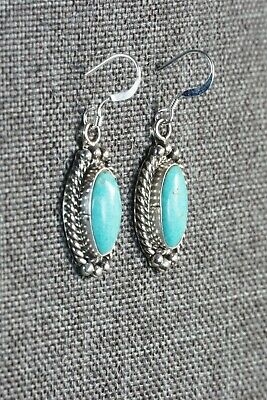 Navajo Turquoise & Sterling Silver Earrings - Jan Mariano - High Lonesome Trading