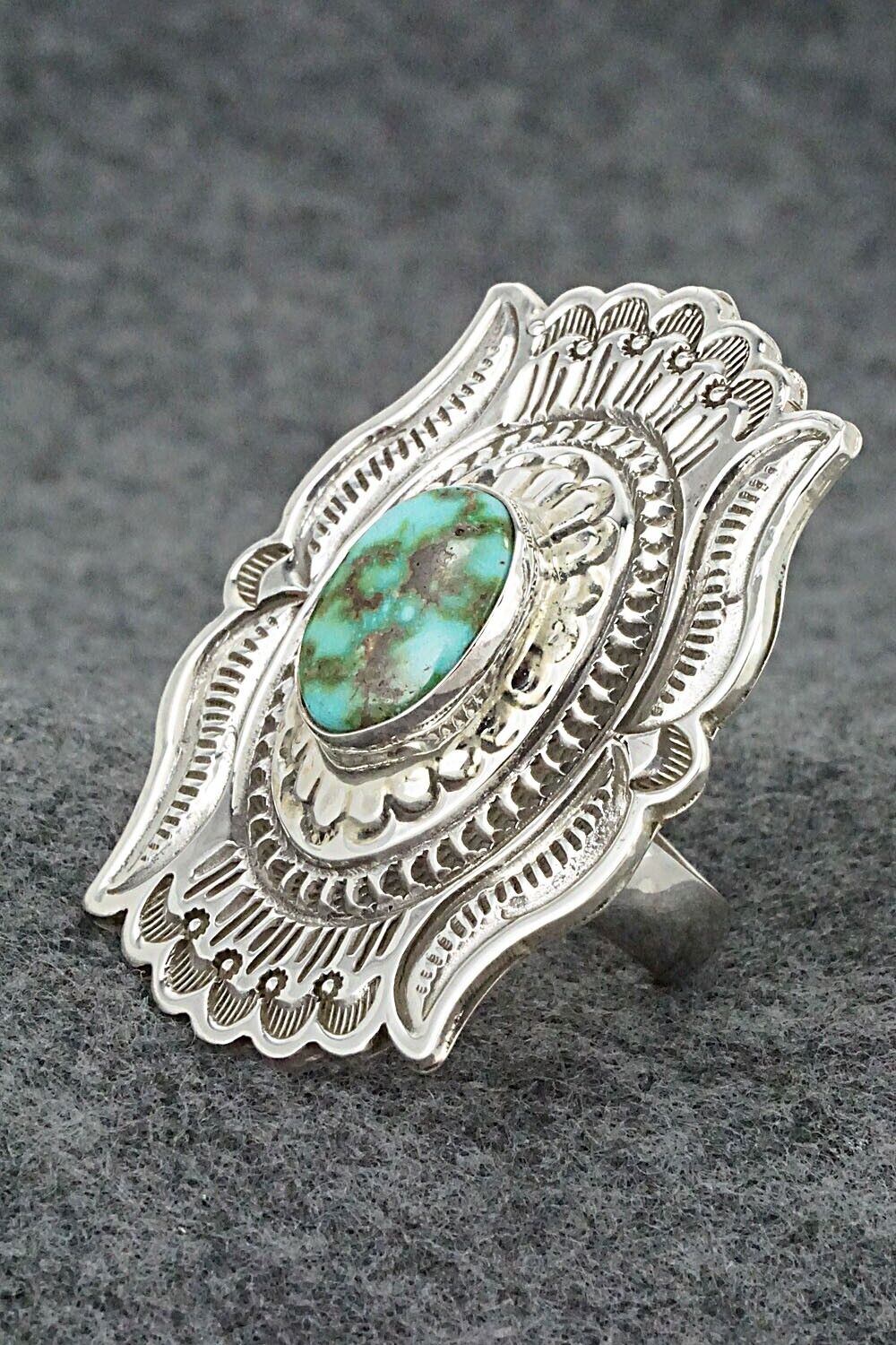 Turquoise & Sterling Silver Ring - Annette Martinez - Size 9 adj.