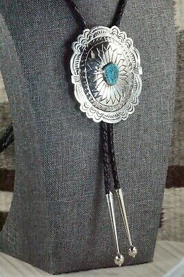Turquoise & Sterling Silver Bolo Tie - Carson Blackgoat