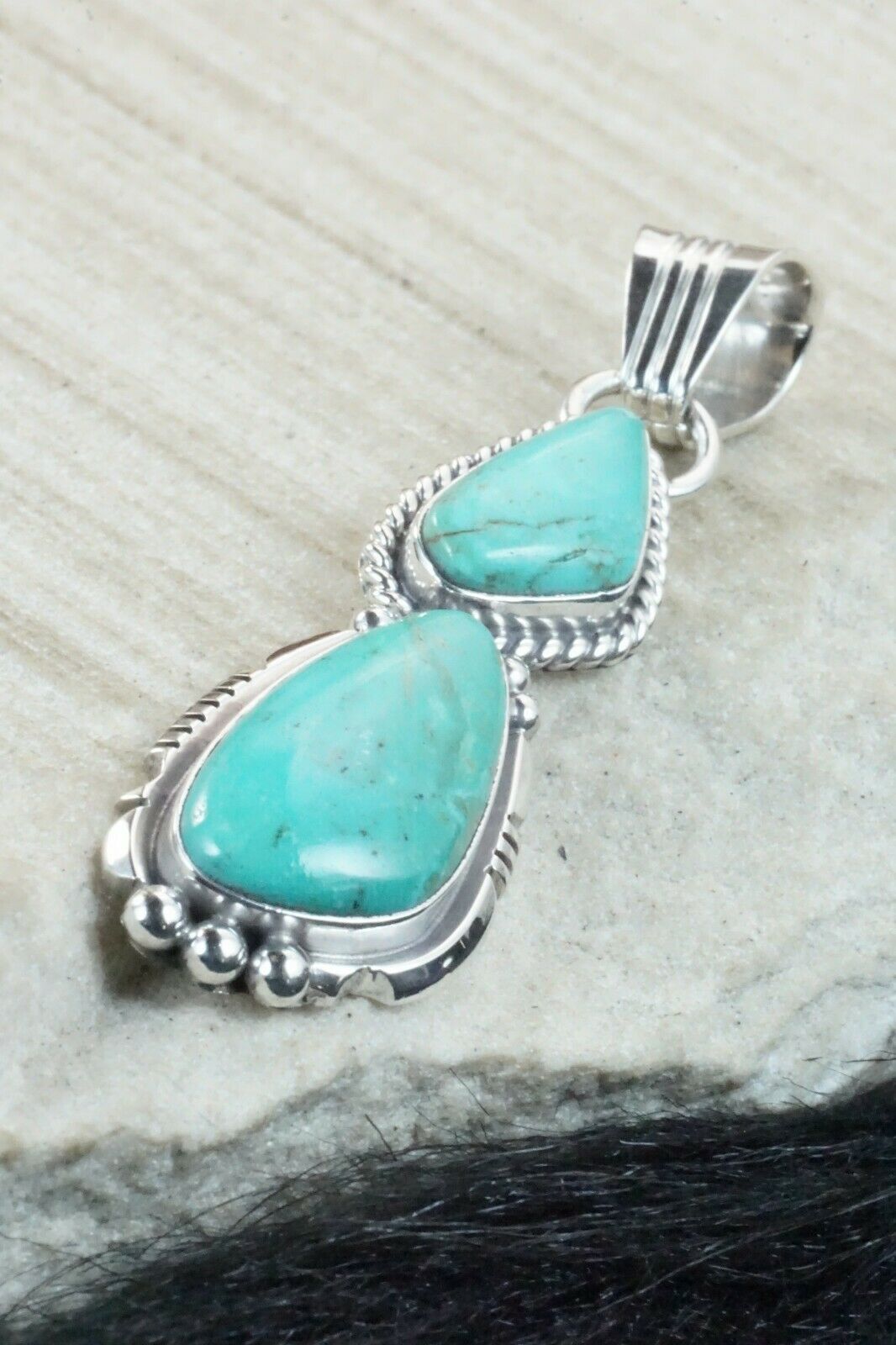 Turquoise & Sterling Silver Pendant - Marita Benally