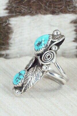 Turquoise and Sterling Silver Ring - Kenneth Jones - Size 6.5 - High Lonesome Trading