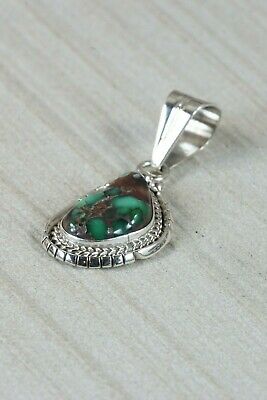 Navajo Turquoise and Sterling Silver Pendant - Samuel Yellowhair - High Lonesome Trading