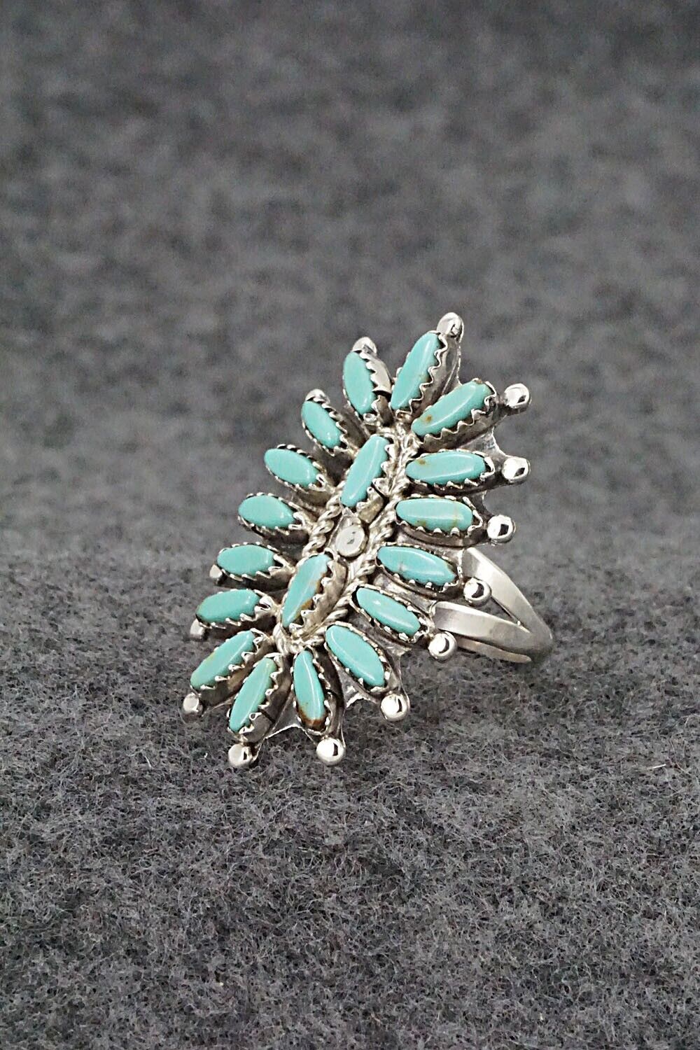 Turquoise & Sterling Silver Ring - Nathaniel Nez - Size 7