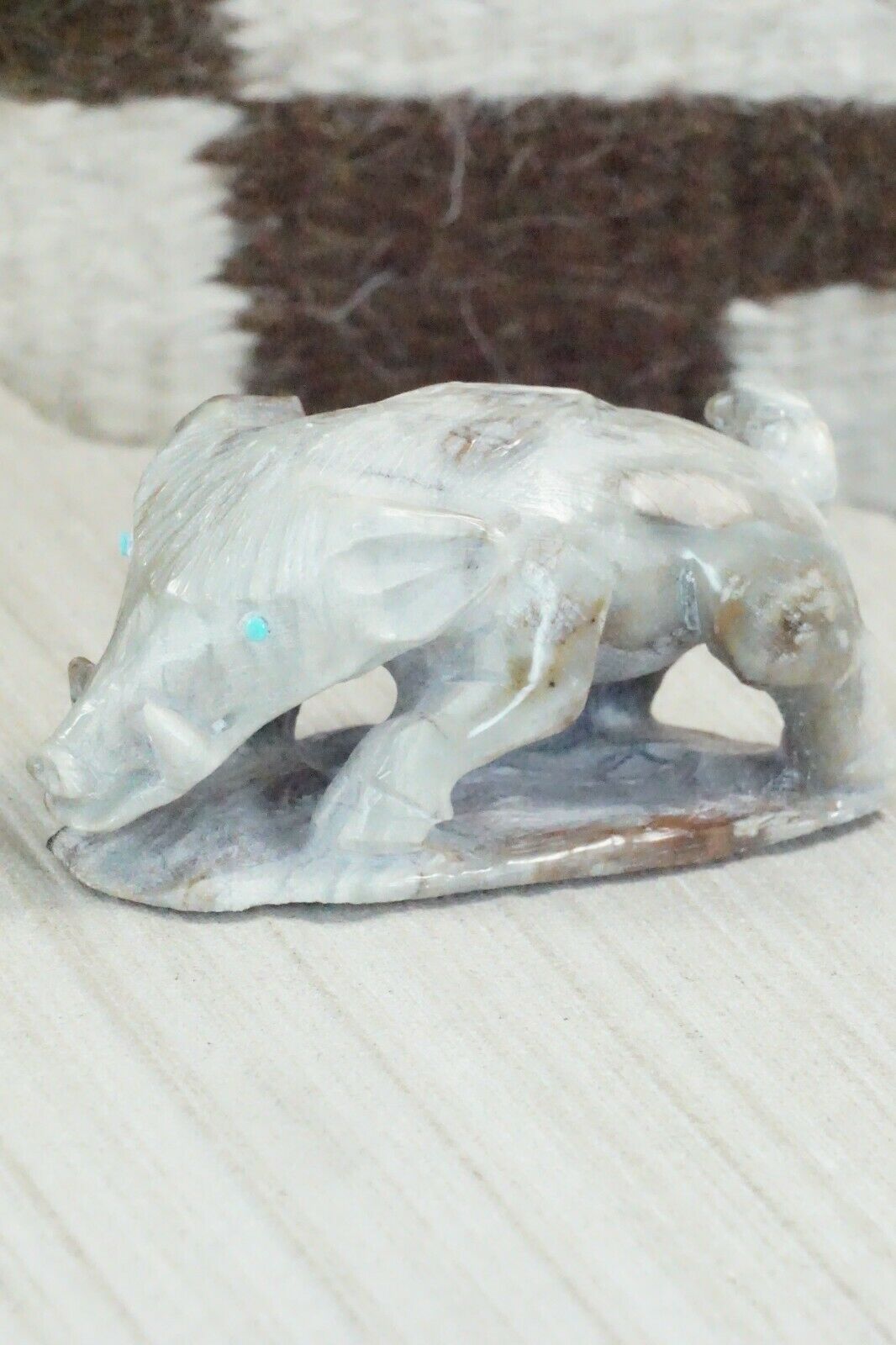 Boar Zuni Fetish Carving - Derrick Kaamasee