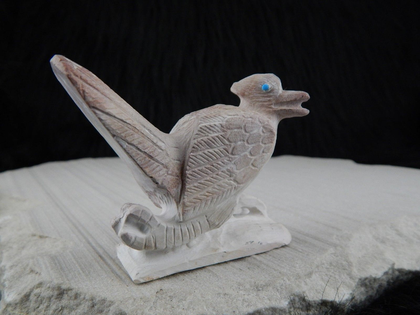 Road Runner Zuni Fetish Carving - Derrick Kaamasee - High Lonesome Trading