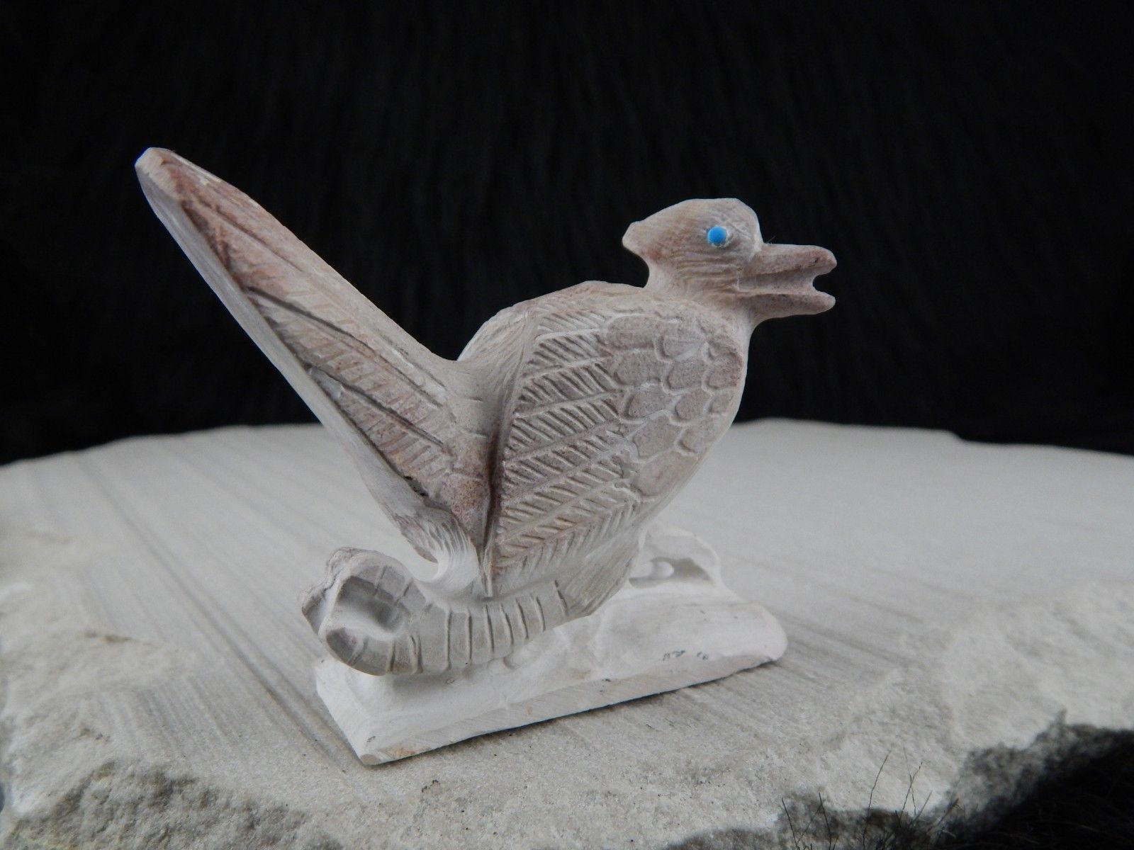 Road Runner Zuni Fetish Carving - Derrick Kaamasee - High Lonesome Trading