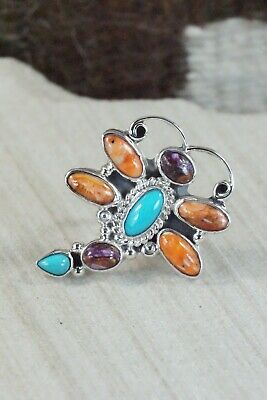 Multi Stone & Sterling Silber Ring - Bobby Platero - Size 6.5