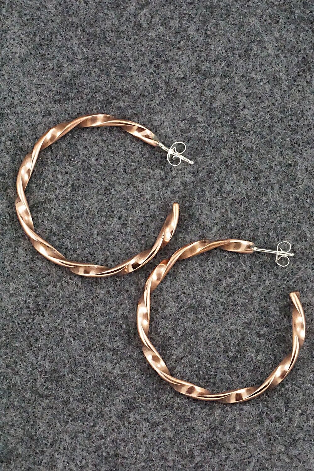 Copper Hoop Earrings - Elaine Tahe