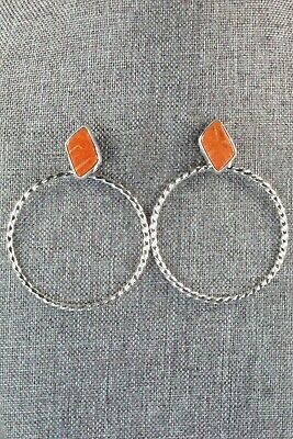 Coral & Sterling Silver Earrings - Annie Spencer