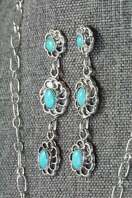 Turquoise & Sterling Silver Necklace and Earrings - Sadie Jim