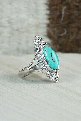 Navajo Turquoise & Sterling Silver Ring - Daniel Benally - Size 6.75