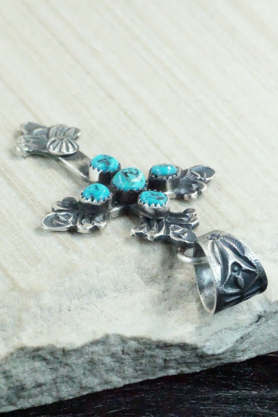 Turquoise and Sterling Silver Pendant - Eva & Linberg Billah