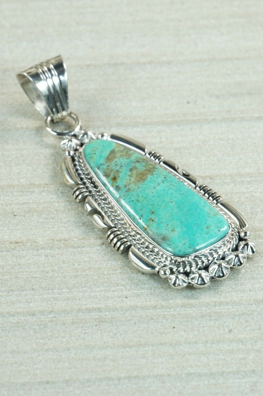 Navajo Turquoise and Sterling Silver Pendant - Daniel Benally