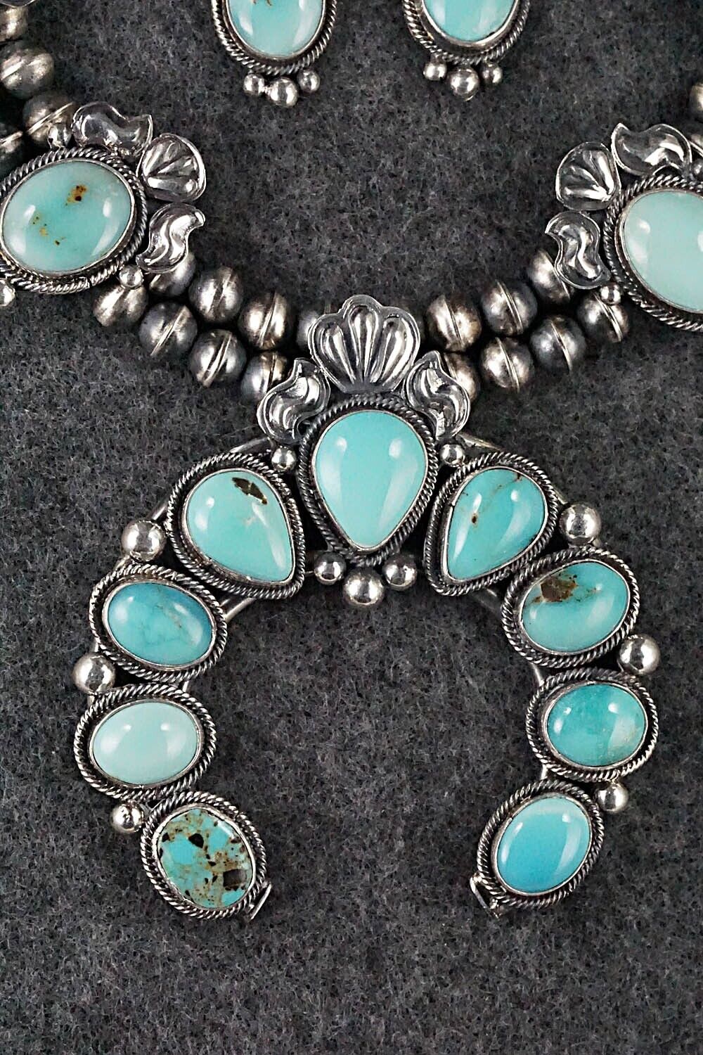 Turquoise & Sterling Silver Squash Blossom Set - Annie Haskie