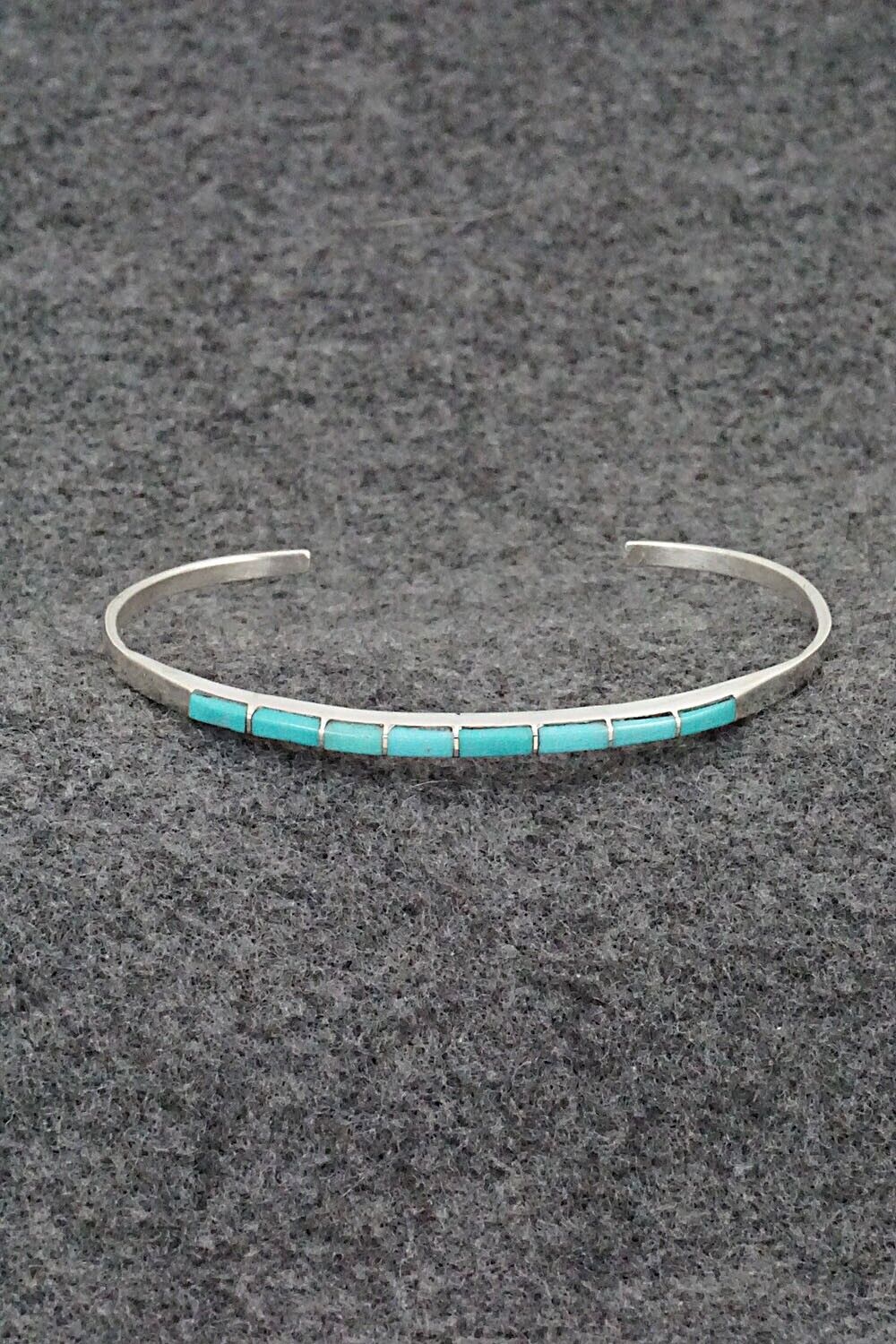 Turquoise & Sterling Silver Inlay Bracelet - Jeanette Chavez