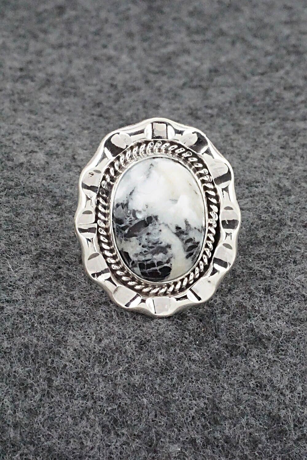 White Buffalo & Sterling Silver Ring - Samuel Yellowhair - Size 6