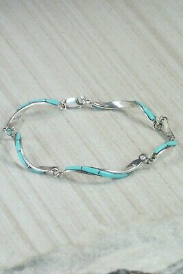 Turquoise & Sterling Silver Link Bracelet - Terrance Panteah