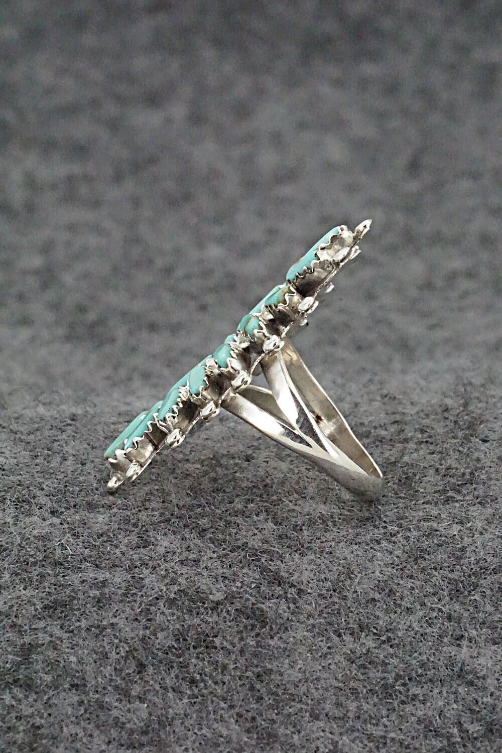 Turquoise & Sterling Silver Ring - Nathaniel Nez - Size 6