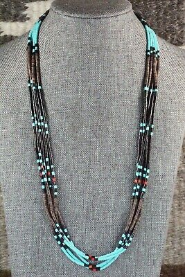 Turquoise, Shell & Jet Necklace - Esquipula Tenorio