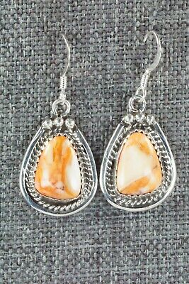 Spiny Oyster & Sterling Silver Earrings - Native American