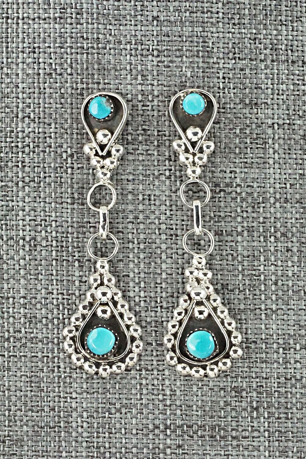 Turquoise & Sterling Silver Earrings - Verdie Booqua