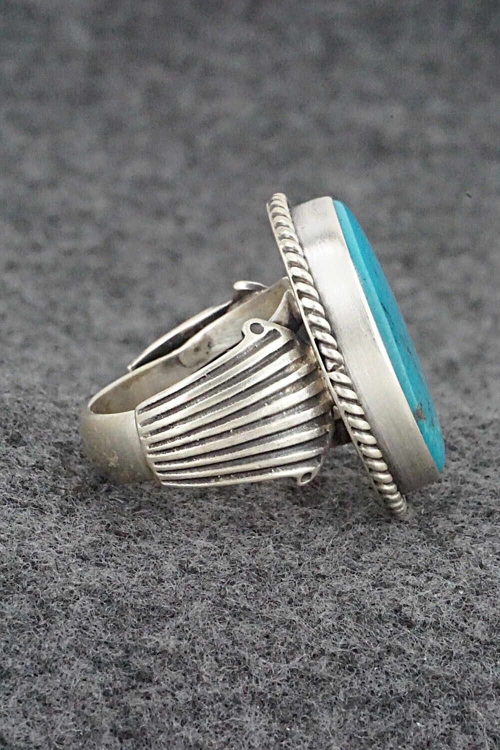 Turquoise & Sterling Silver Ring - Samuel Yellowhair - Size 7.75