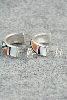 Multi Stone Inlay & Sterling Silver Earrings - Delberta Boone